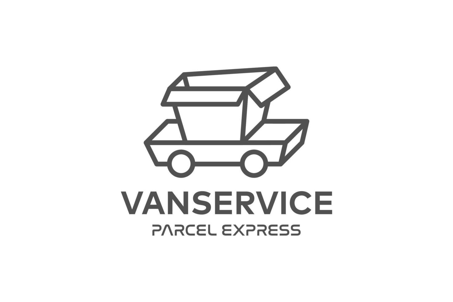 plantilla de diseño de logotipo de entrega de paquete de coche de caja vector