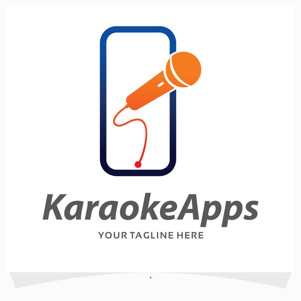 karaoke application logo design template vector