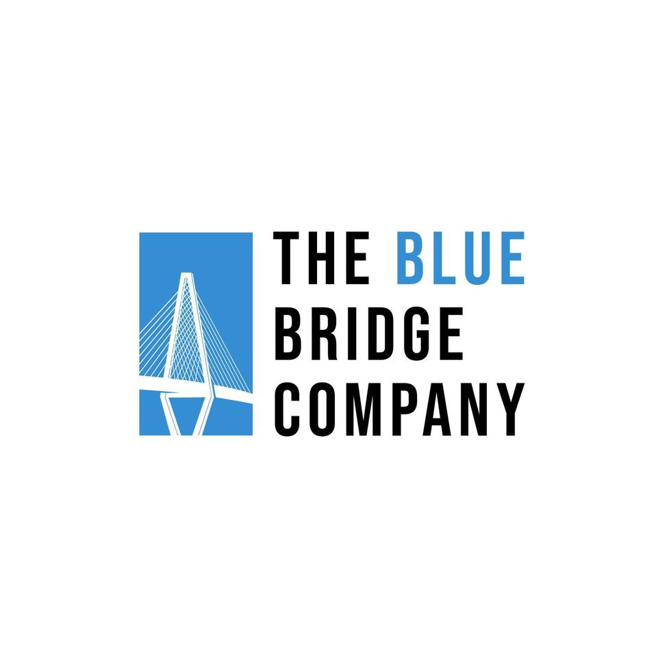 the blue bridge logo design template inspiration vector