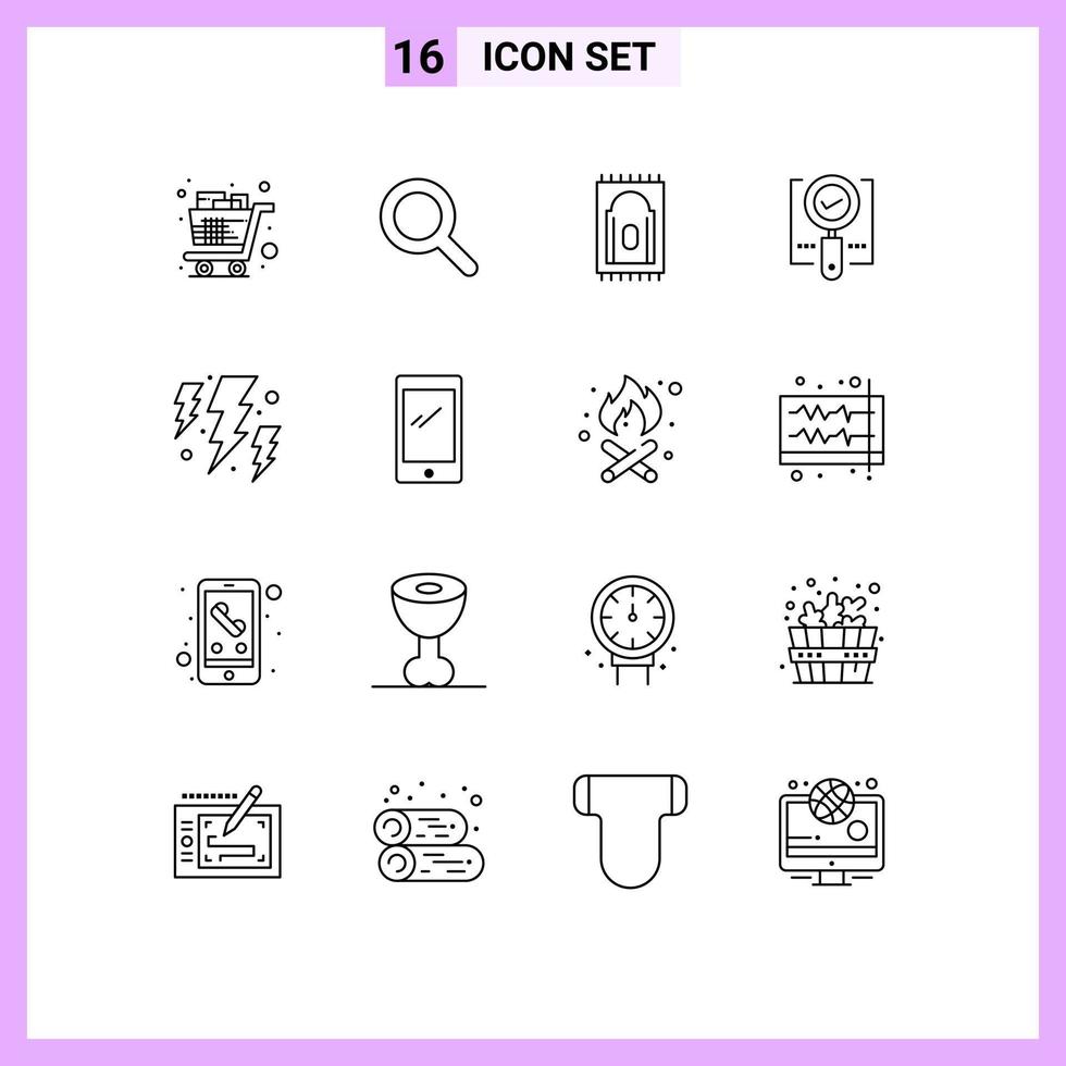 Set of 16 Commercial Outlines pack for energy search carpet ok find Editable Vector Design Elements