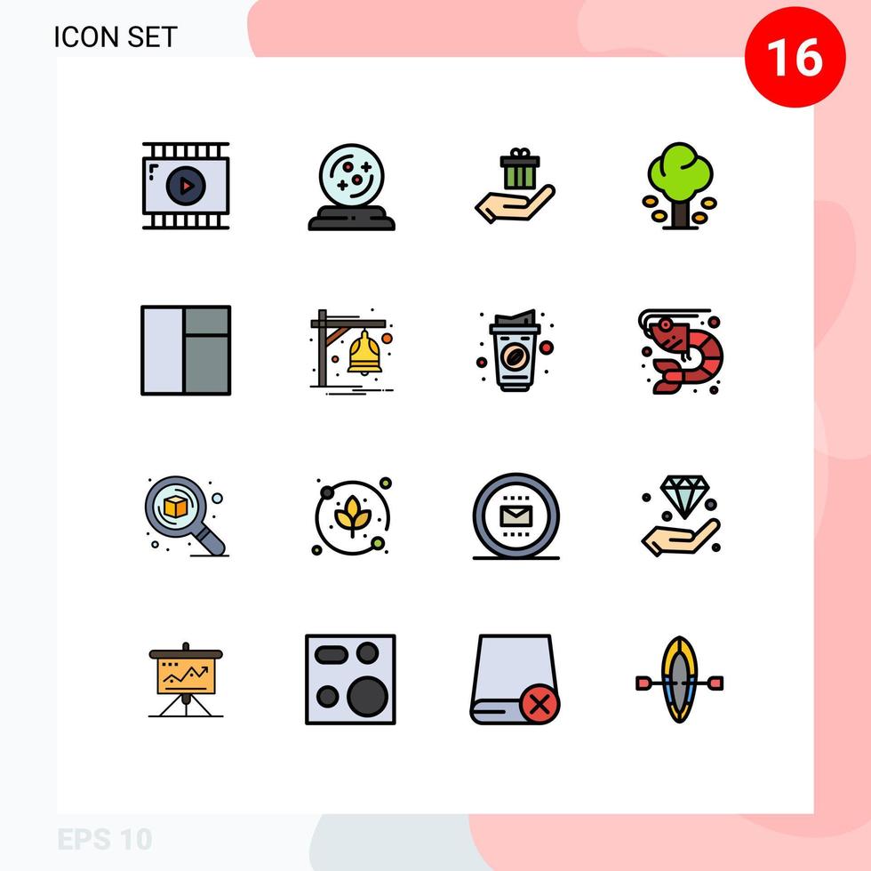 Set of 16 Modern UI Icons Symbols Signs for grid summer gift green environment Editable Creative Vector Design Elements