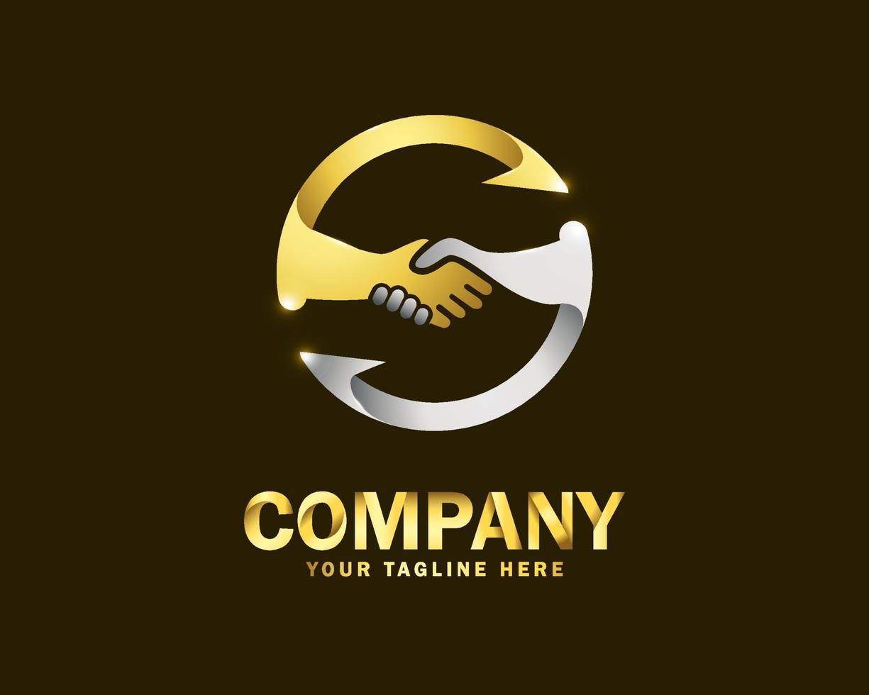 luxury gold reload deal logo design template vector