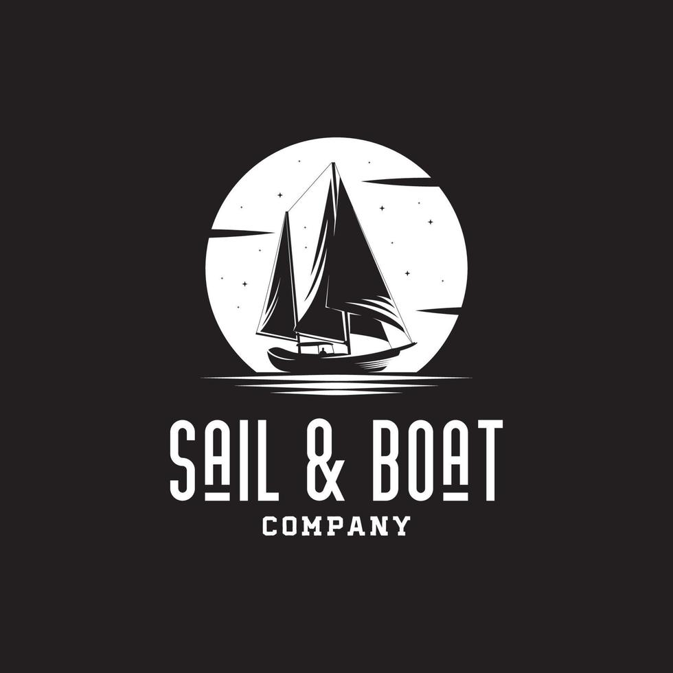 Sail and Boat Logo Design Template Inspiration vector