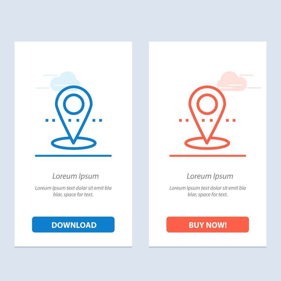 Location Pin Point  Blue and Red Download and Buy Now web Widget Card Template vector