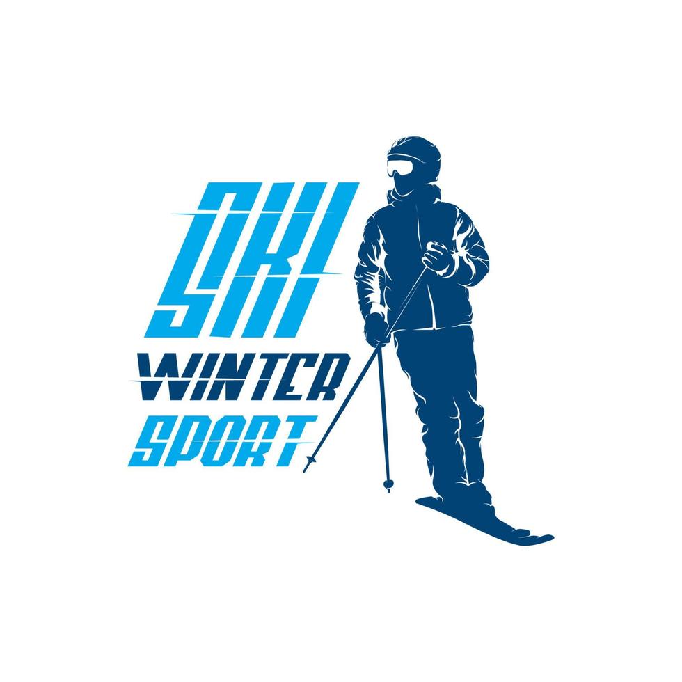 Ski Winter Sport Logo Design Template vector