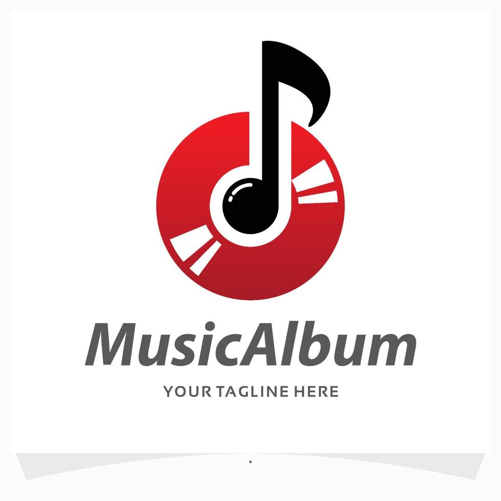 music disc logo design template vector