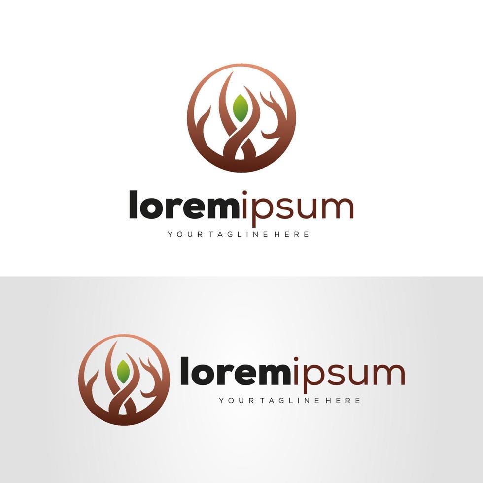 nature branch logo design template vector