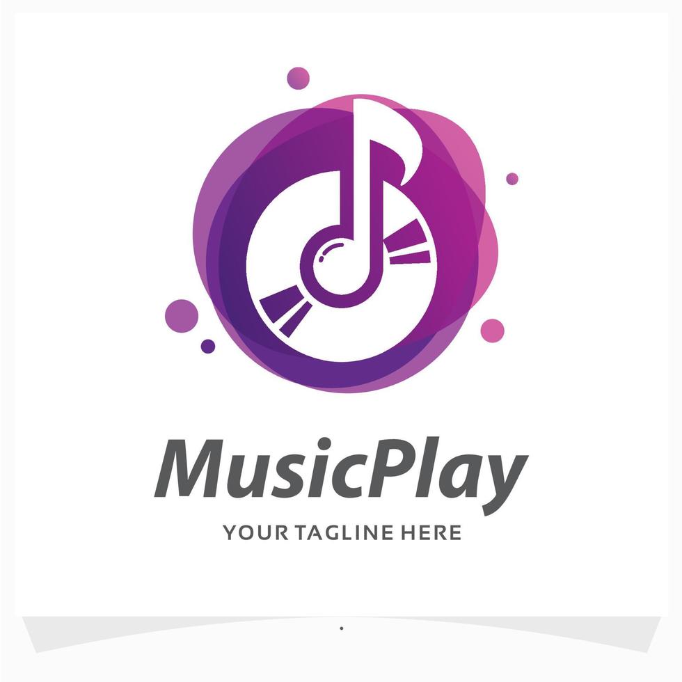 music play logo design template vector