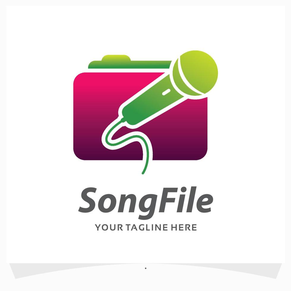 song file logo design template vector