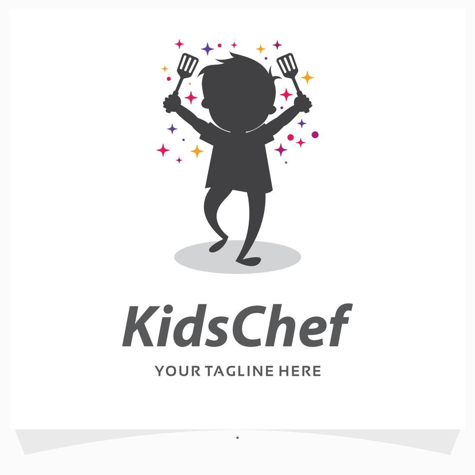 kids chef logo design template vector