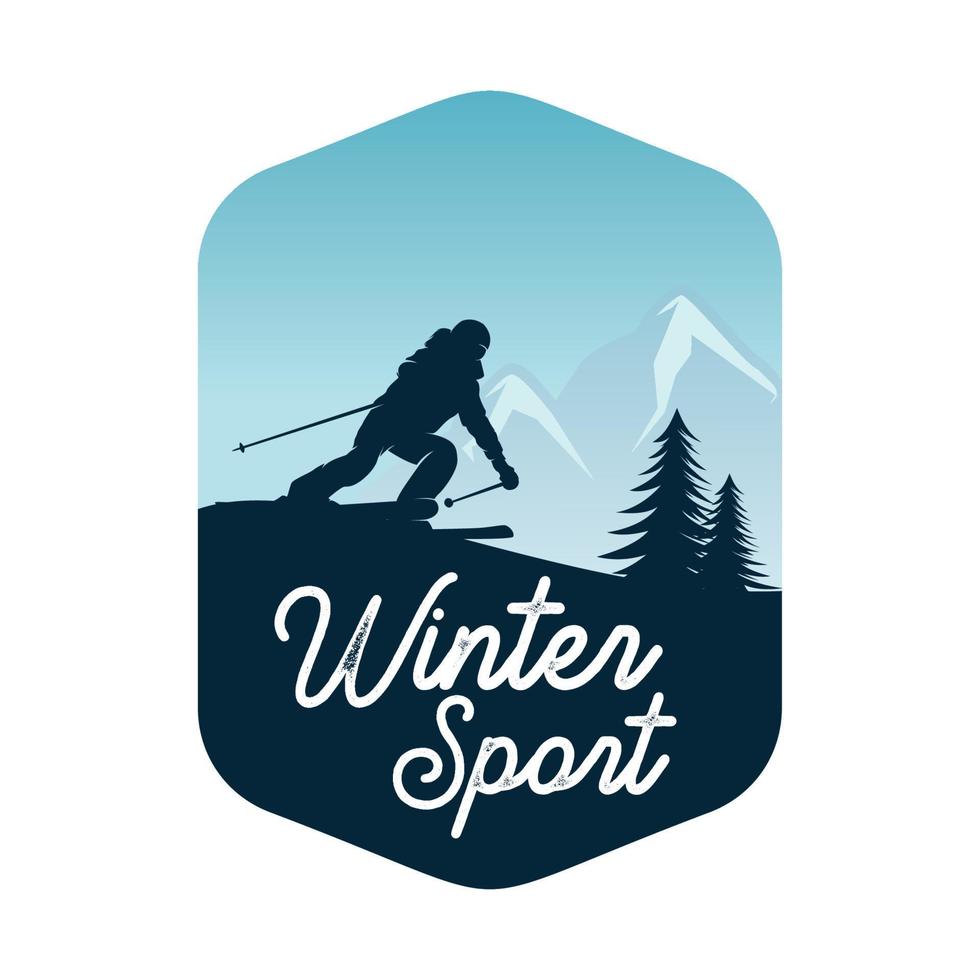 plantilla de diseño de logotipo de deporte de invierno vector