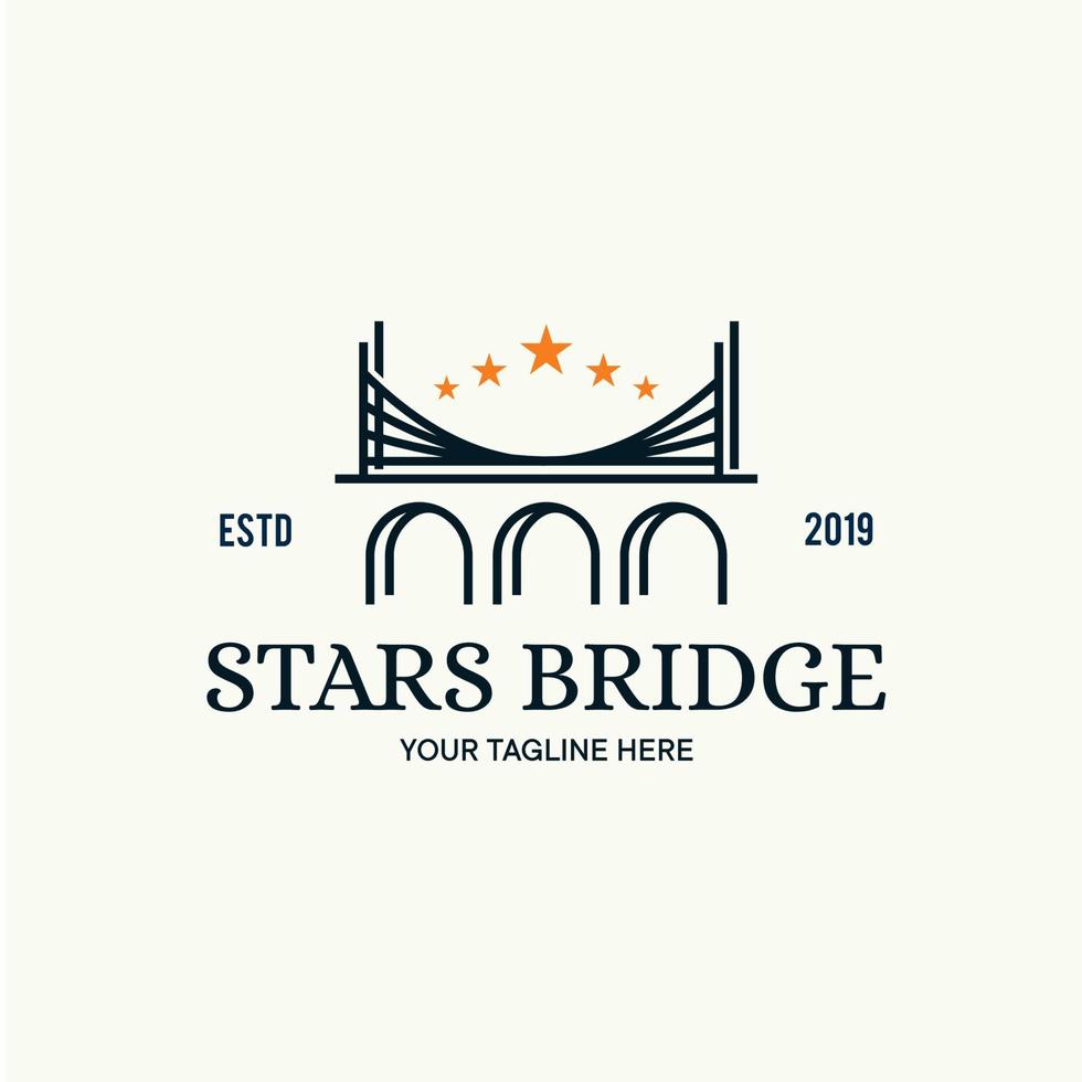 Star Bridge Logo Design Template Inspiration - Vector