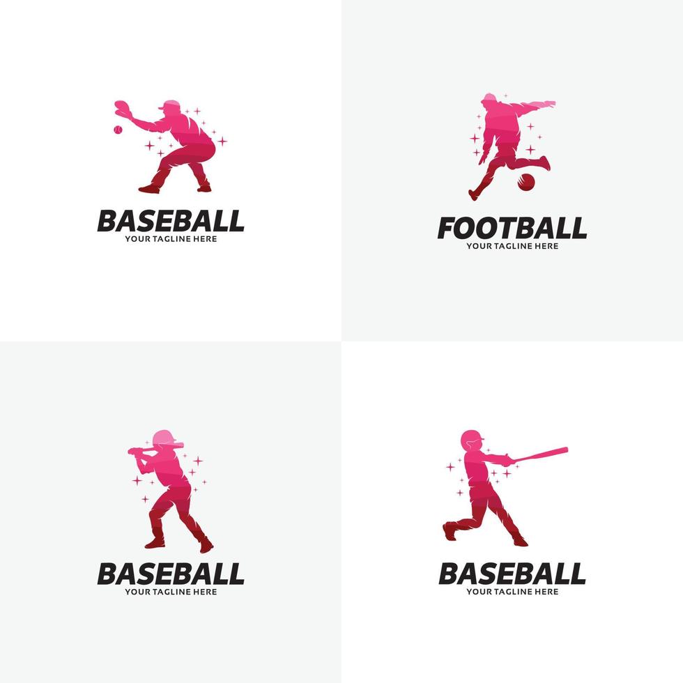 conjunto de plantillas de diseño de logotipo deportivo vector
