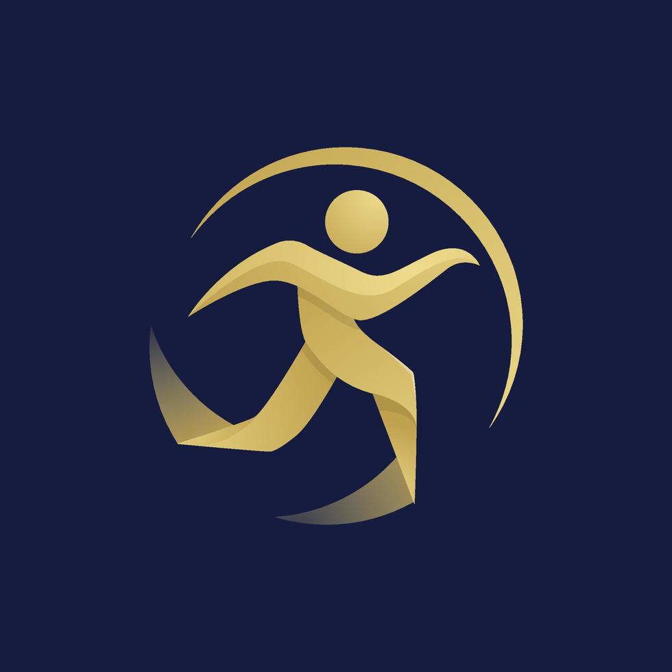 Luxury Abstract People Logo Design Template vector