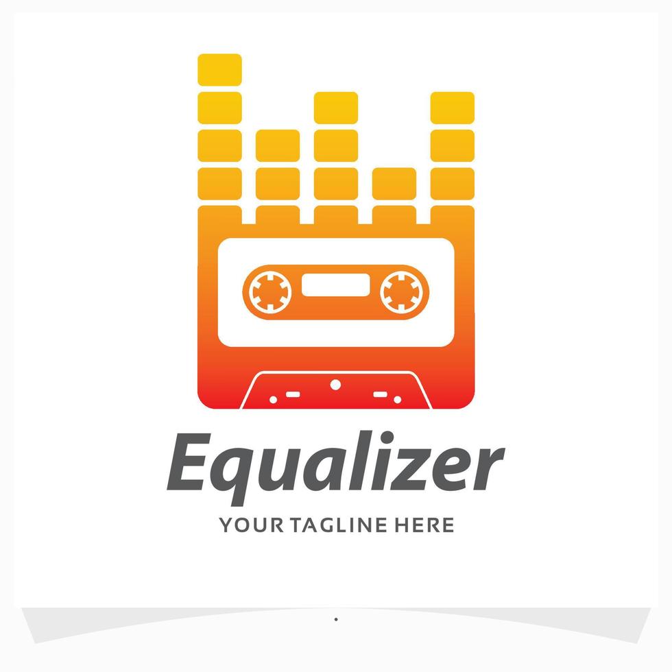 equaliser cassette logo design template vector