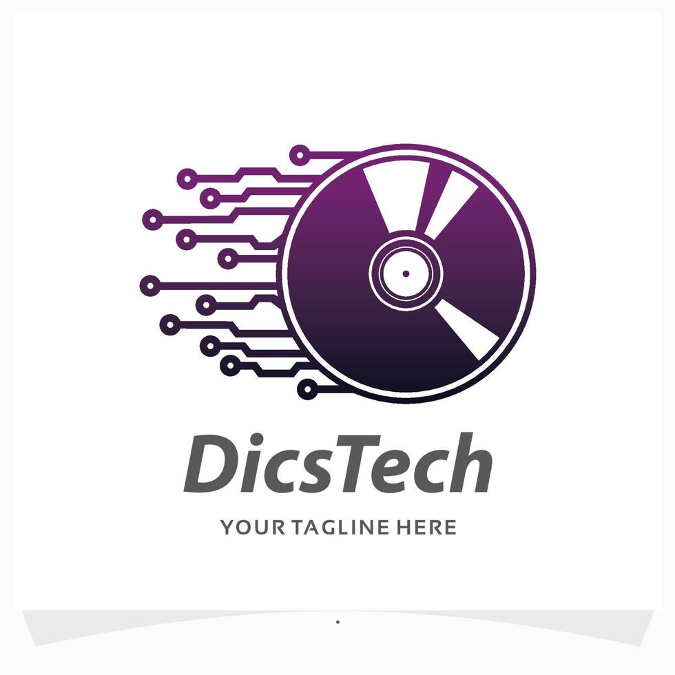 plantilla de diseño de logotipo de tecnología de disco vector