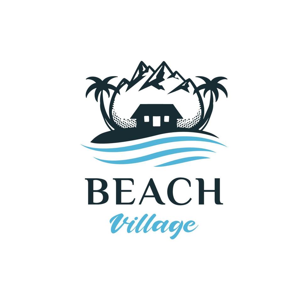 beach island logo design template inspiration vector