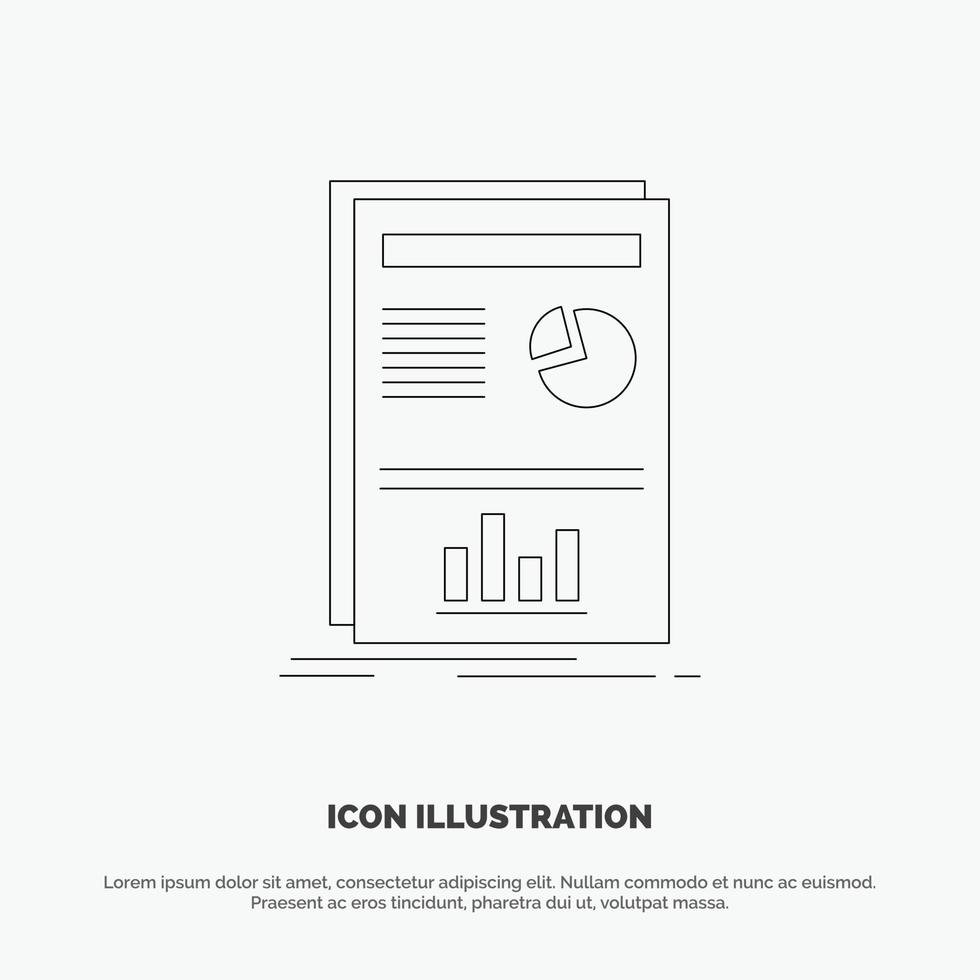 Presentation Layout Graph Success Line Icon Vector