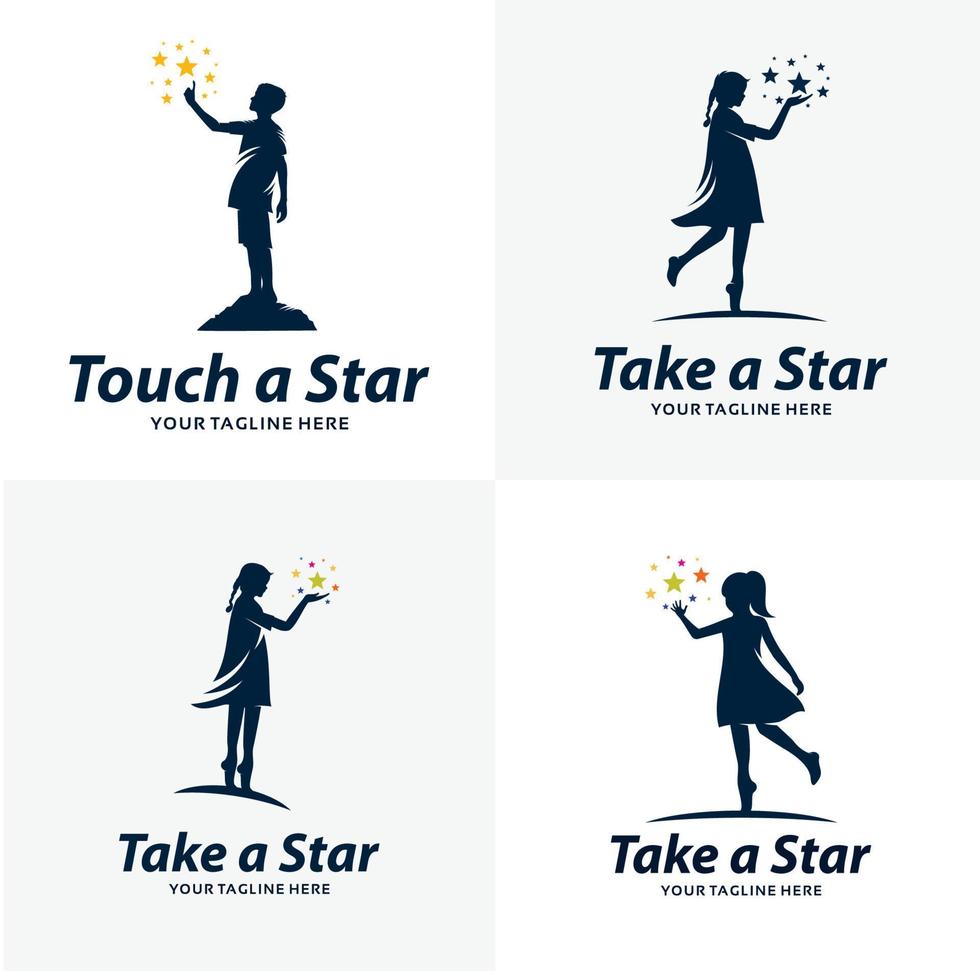 Set of Reach a Star Logo Design Templates vector