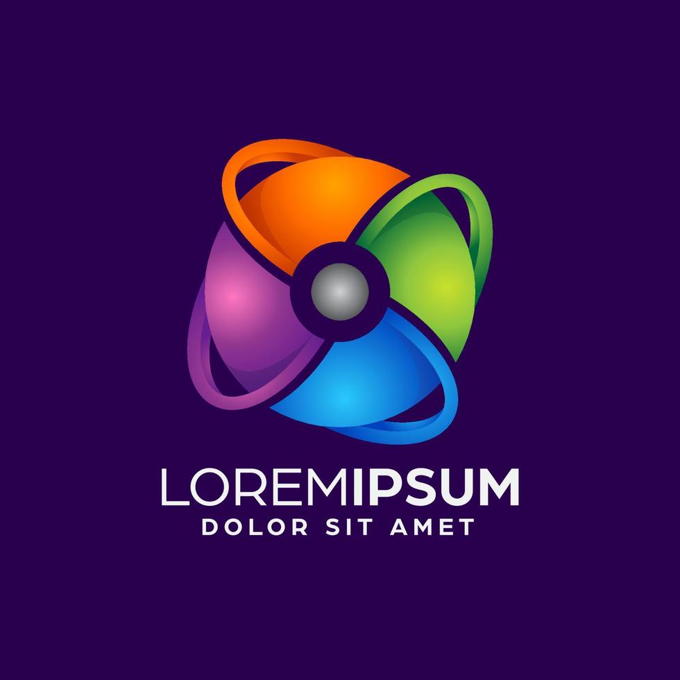 Colorful Pinwheel Logo Design Template vector