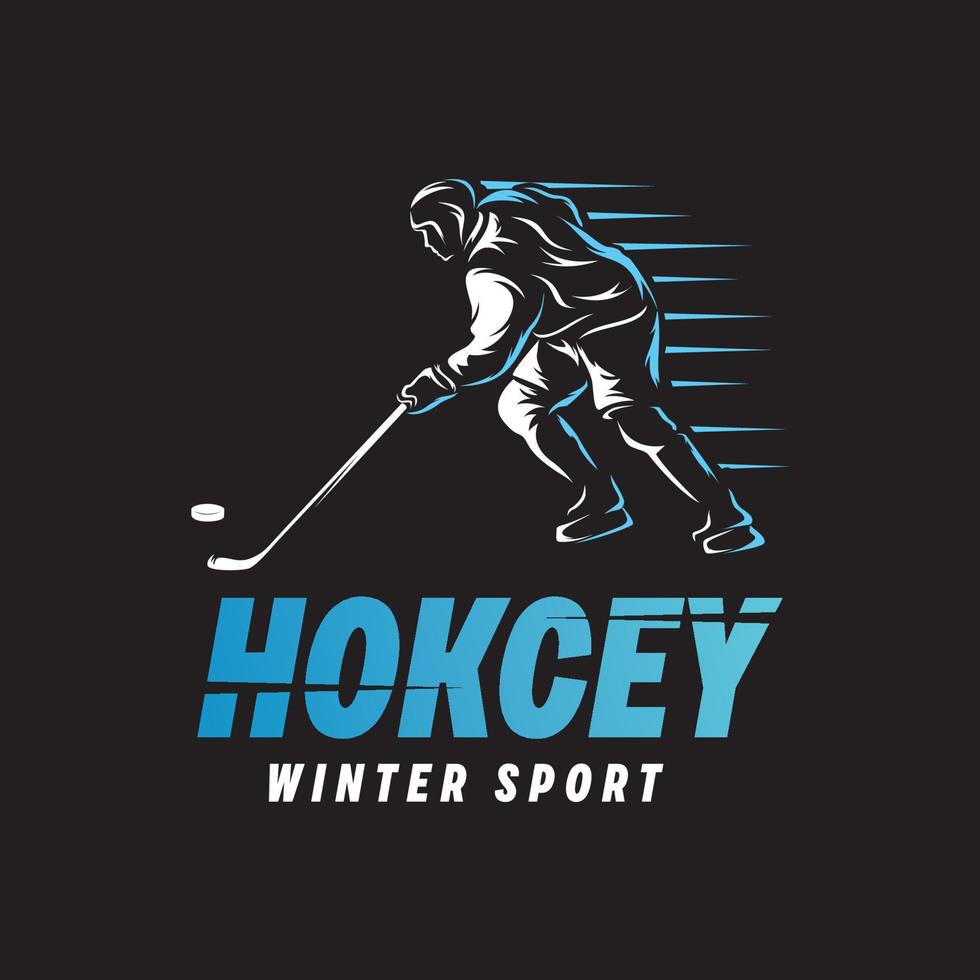 logotipo deportivo de hockey. plantilla de diseño de logotipo de deporte de invierno vector