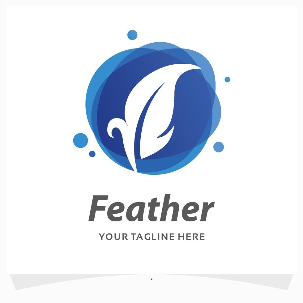 feather logo design template vector