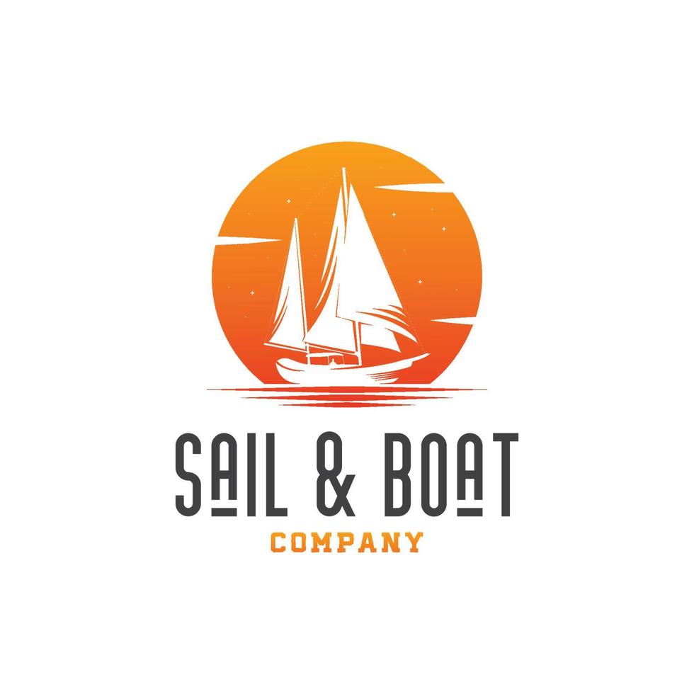 Sail and Boat Logo Design Template Inspiration vector