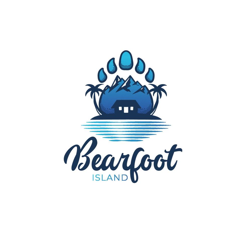 bear foot island logo design template inspiration vector