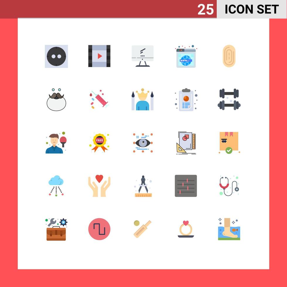 25 Thematic Vector Flat Colors and Editable Symbols of touch biometric imac world web Editable Vector Design Elements