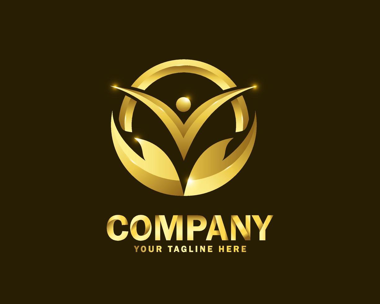 luxury gold vitamin logo design template vector