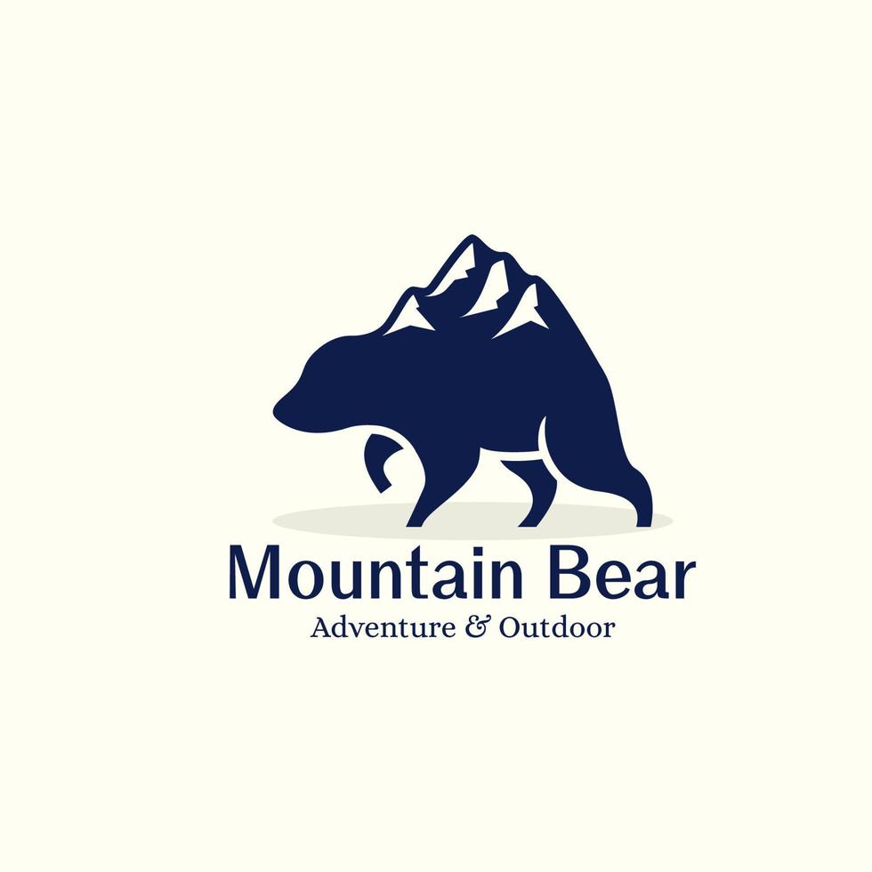 Mountain Bear Logo Design Template Inspiration - Vector