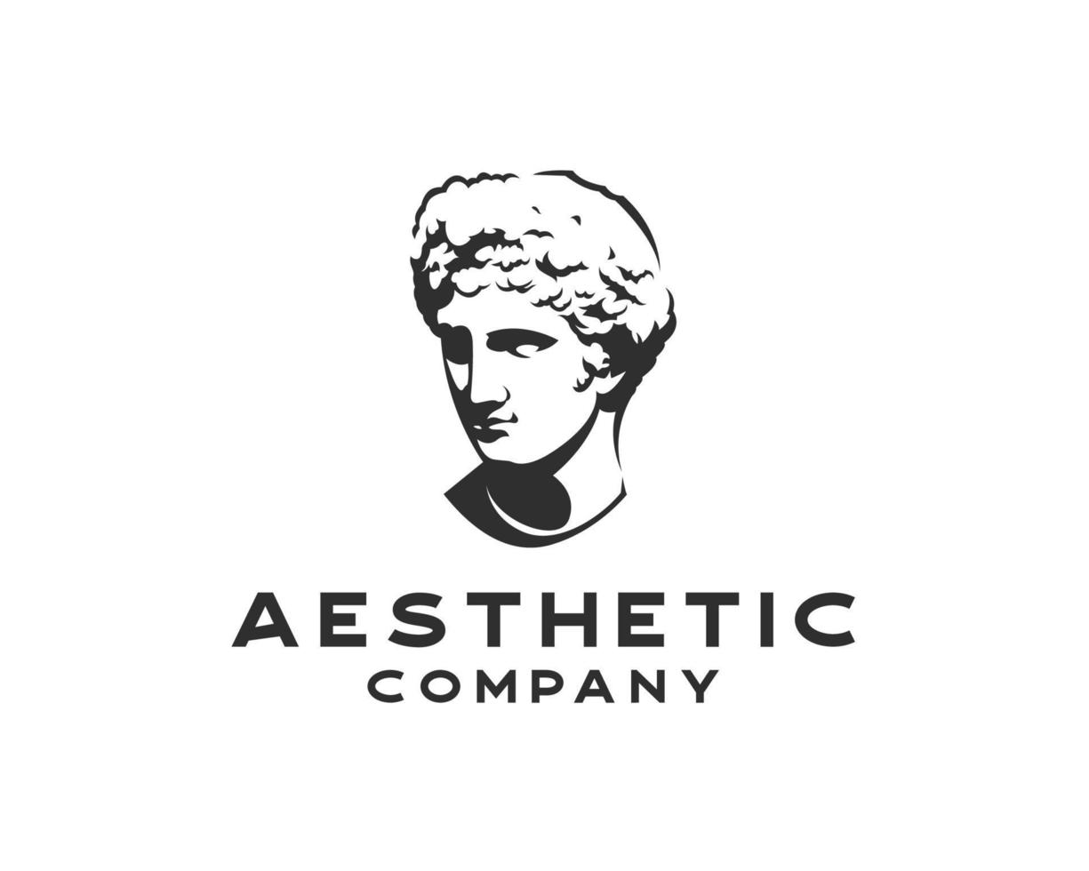 Vintage Silhouette Venus Logo, the ancient Greek god Apollo, vector sketch illustration logo design template