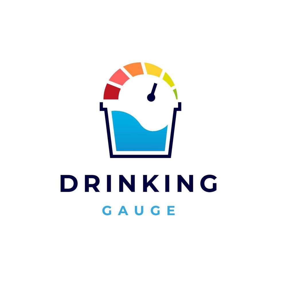 drinking gauge logo. bubble drink design template vector