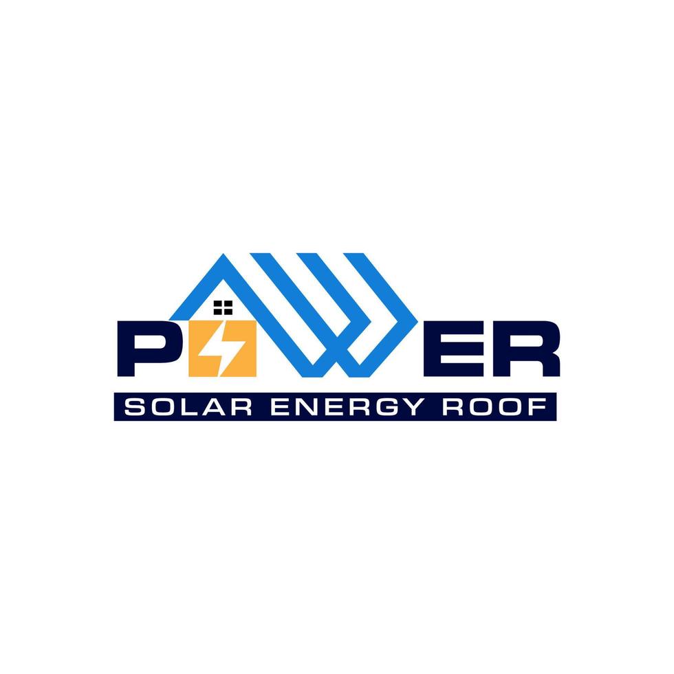 power solar energy roof logo design template inspiration vector