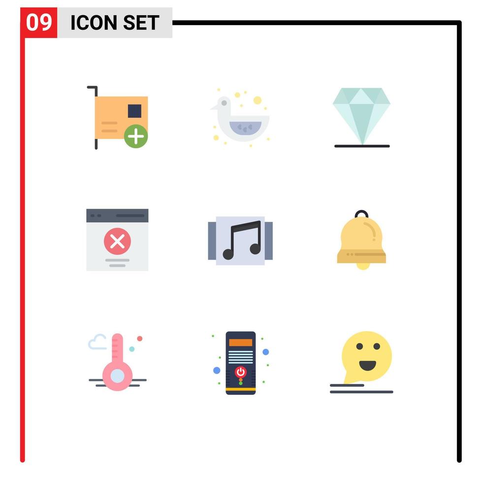 Modern Set of 9 Flat Colors and symbols such as user interface toy error expensive Editable Vector Design Elements