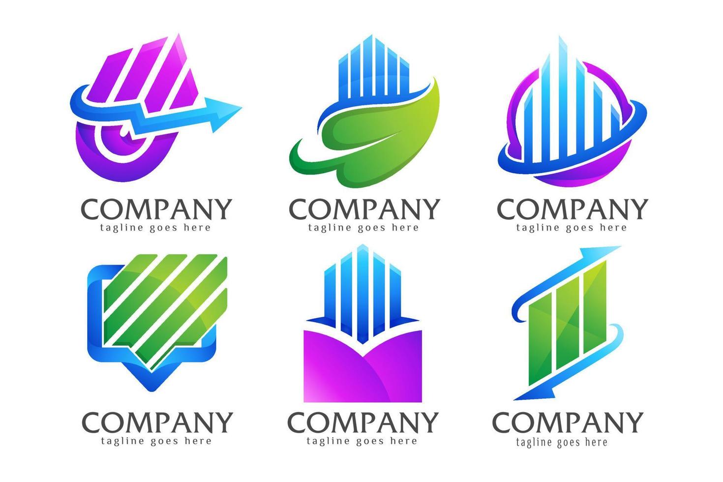 Bundle creative finance logo collection vector