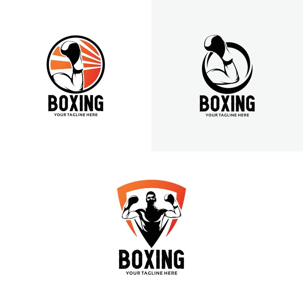 Set of Boxing Logo Design Templates vector