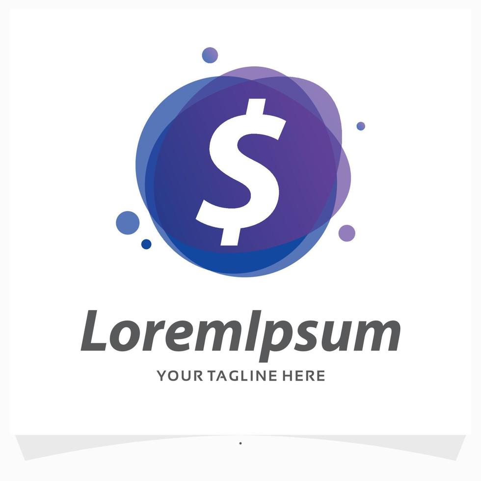 dollar currency logo design template vector