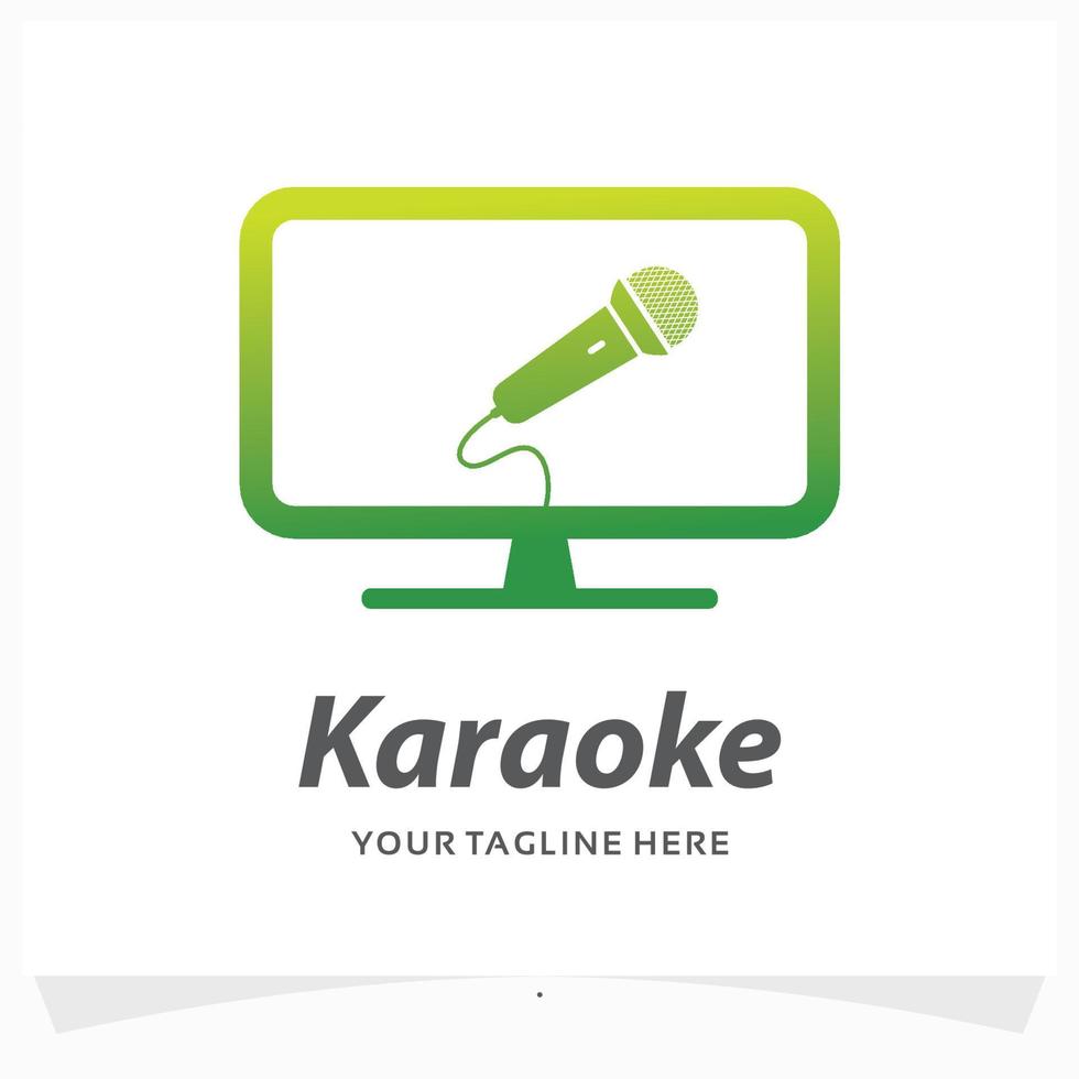 karaoke studio logo design template vector