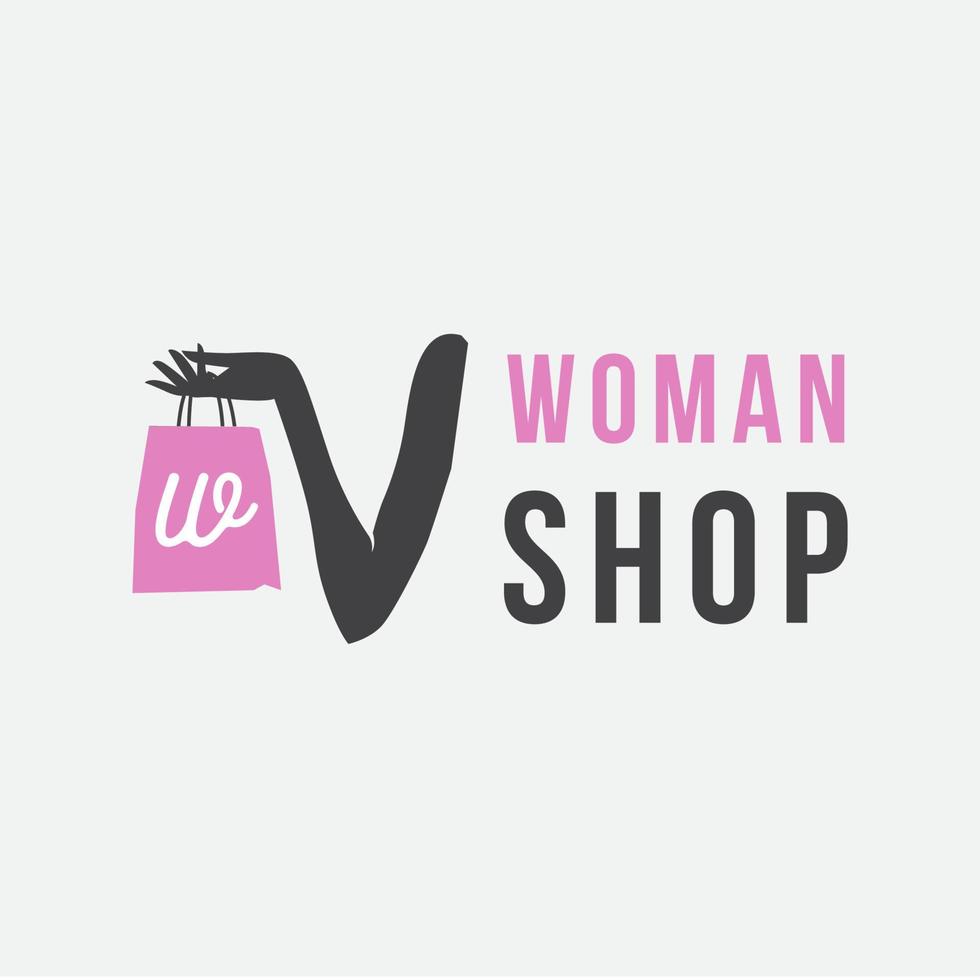 plantilla de diseño de logotipo de tienda de mujer vector