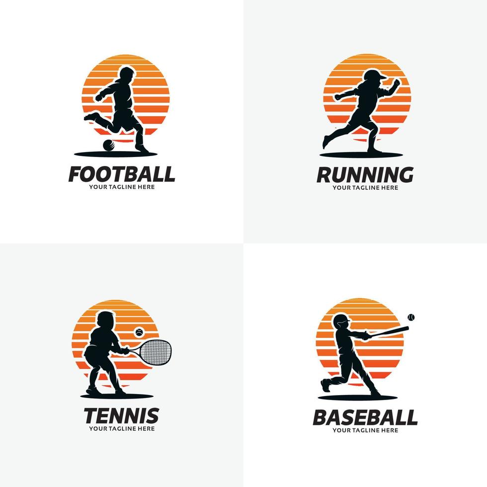 conjunto de plantillas de diseño de logotipo deportivo vector