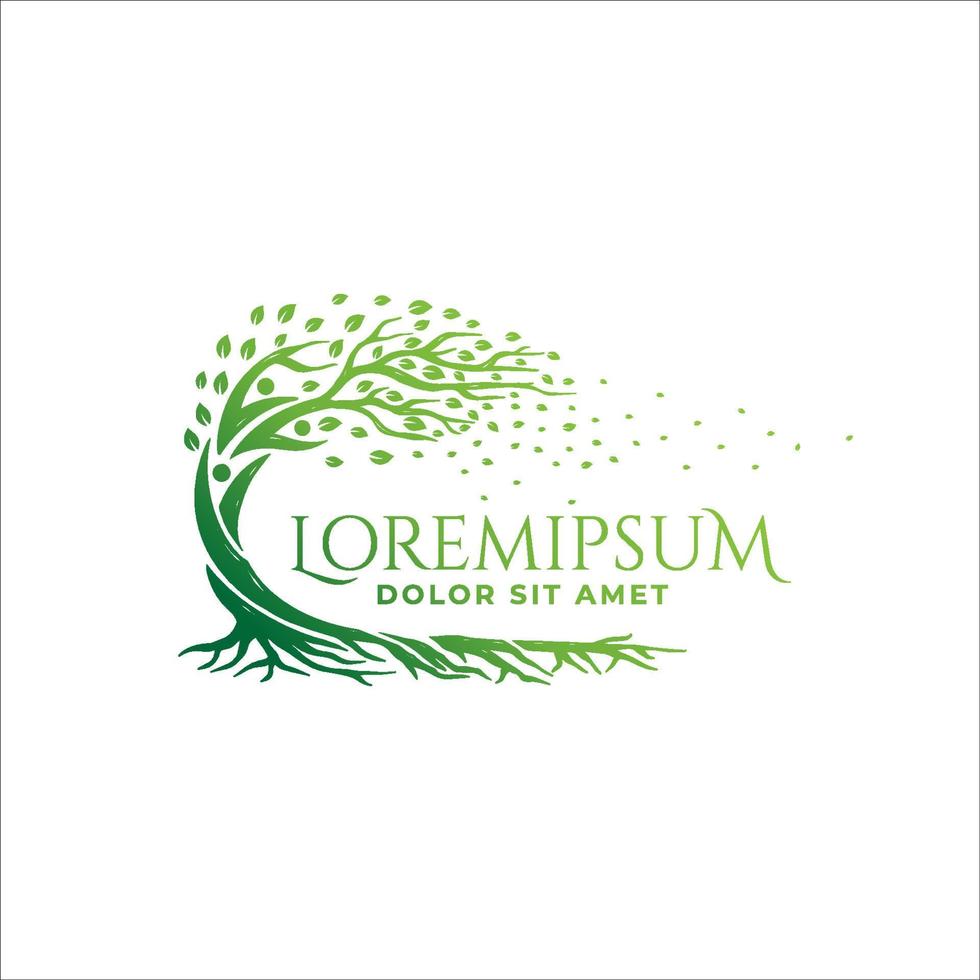 abstract rounded tree logo design template inspiration vector