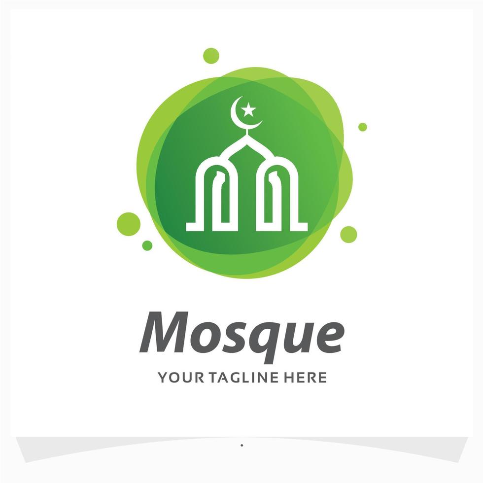 plantilla de diseño de logotipo de mezquita vector