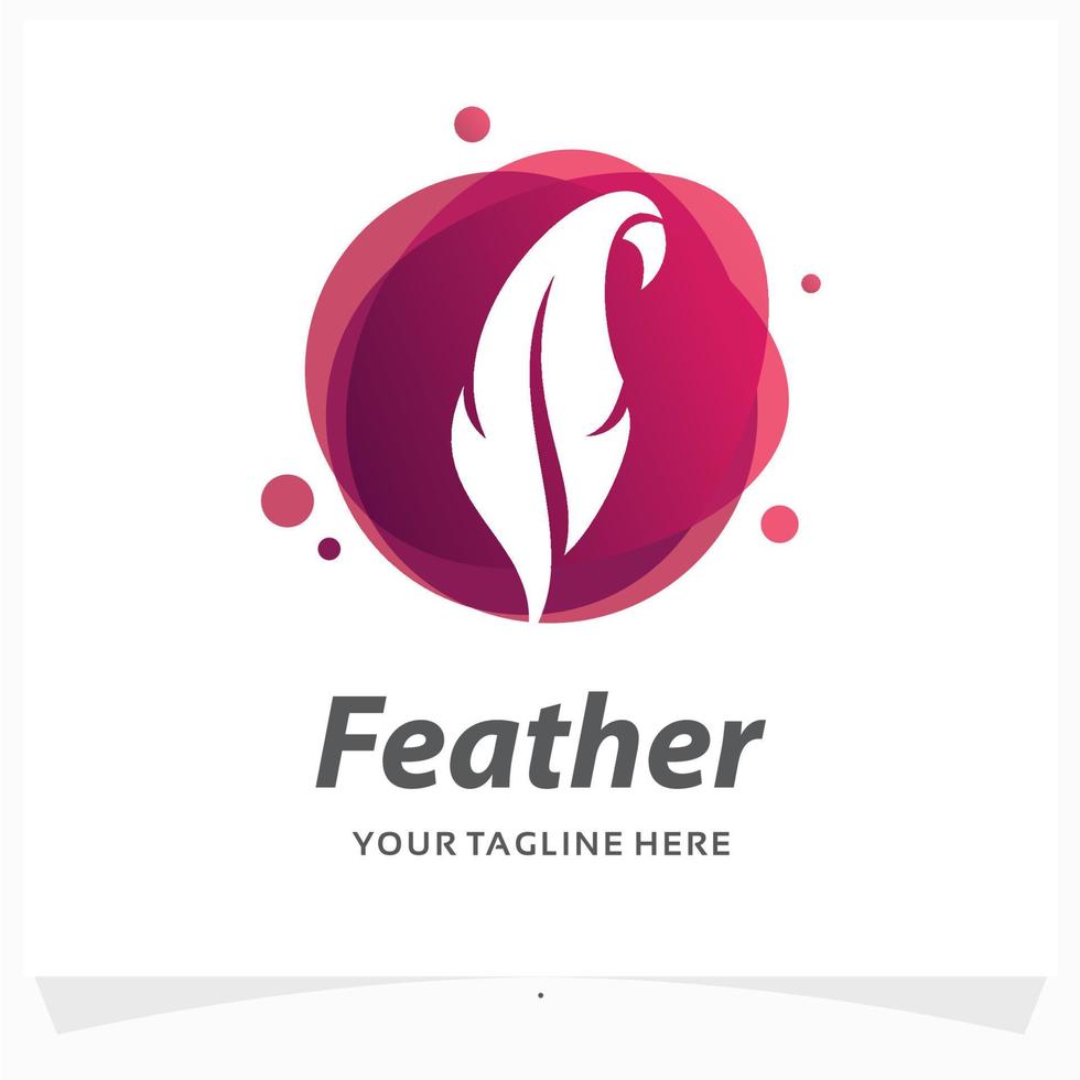 feather logo design template vector