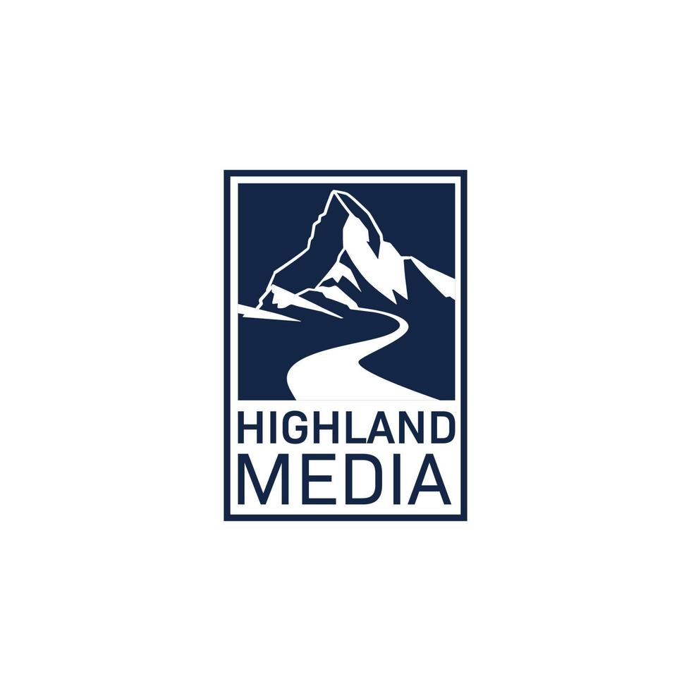 inspiración de la plantilla de diseño del logotipo de highland media vector