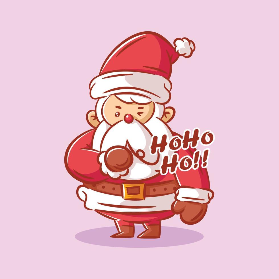 lindo personaje de la pose de santa claus vector