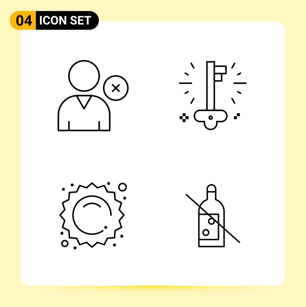 4 Creative Icons for Modern website design and responsive mobile apps 4 Outline Symbols Signs on White Background 4 Icon Pack vector