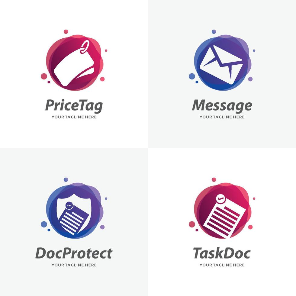 Set of Document Logo Design Templates vector
