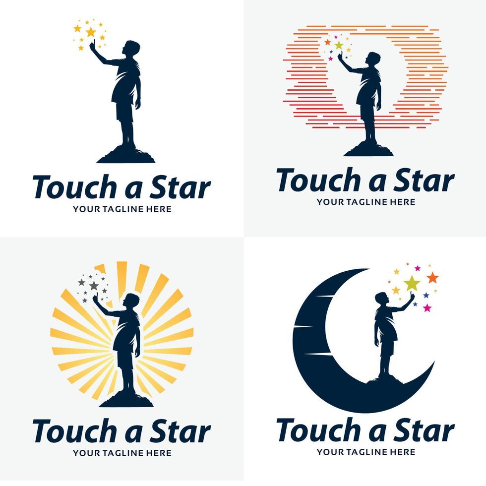 Set of Reach a Star Logo Design Templates vector