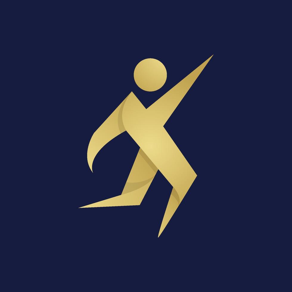 Luxury Abstract People Logo Design Template vector